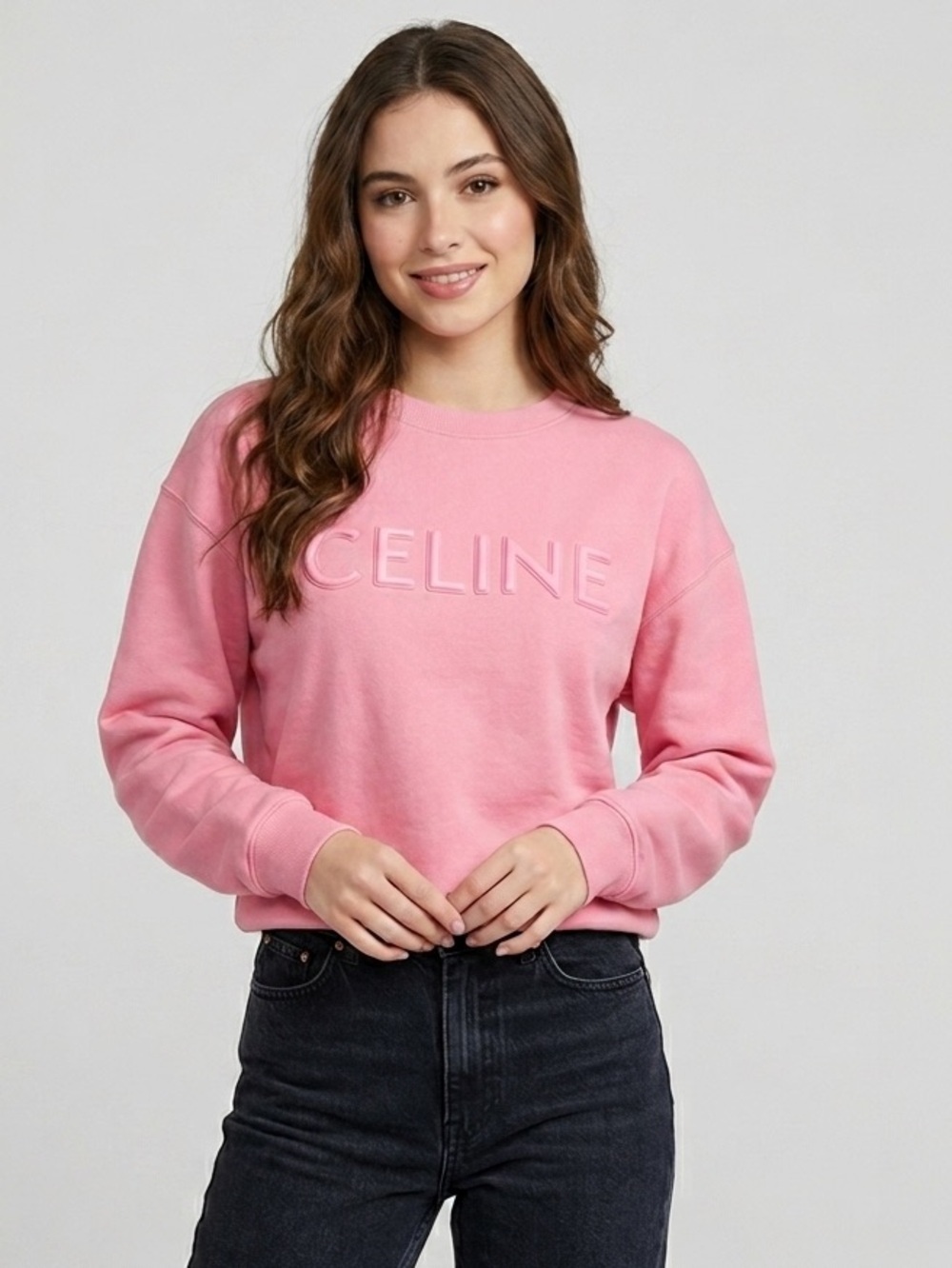 Authentic Celine blush Pink Crew Neck Sweatshirt